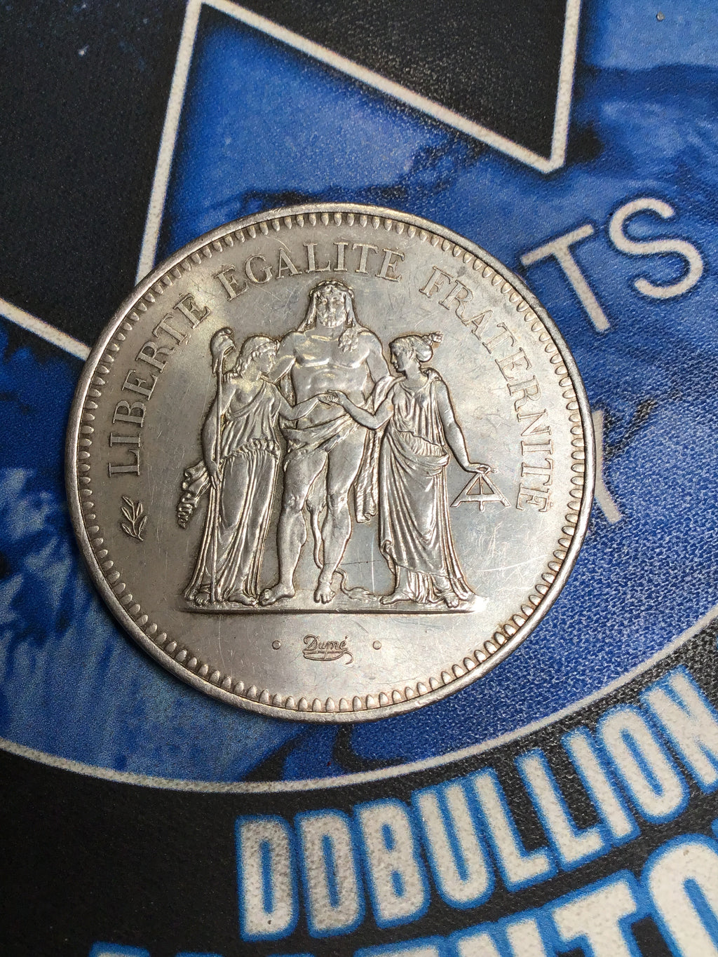 Gorgeous 1977 50 Francs - 90% Silver Coin