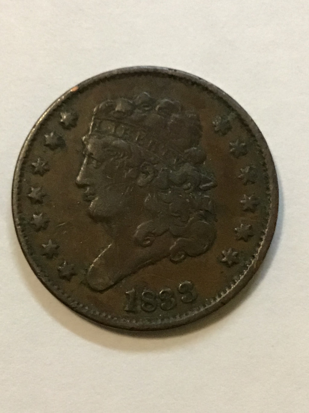 1833 Classic Head Half Cent-Very Low Mintage