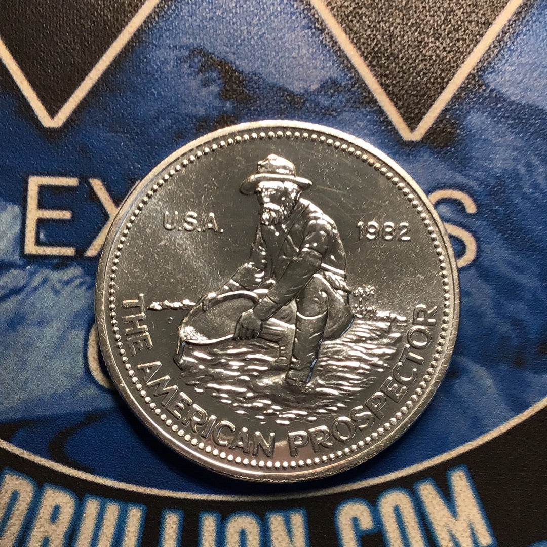 1982 Engelhard Prospector 1 oz. Silver Round- Big E Reverse
