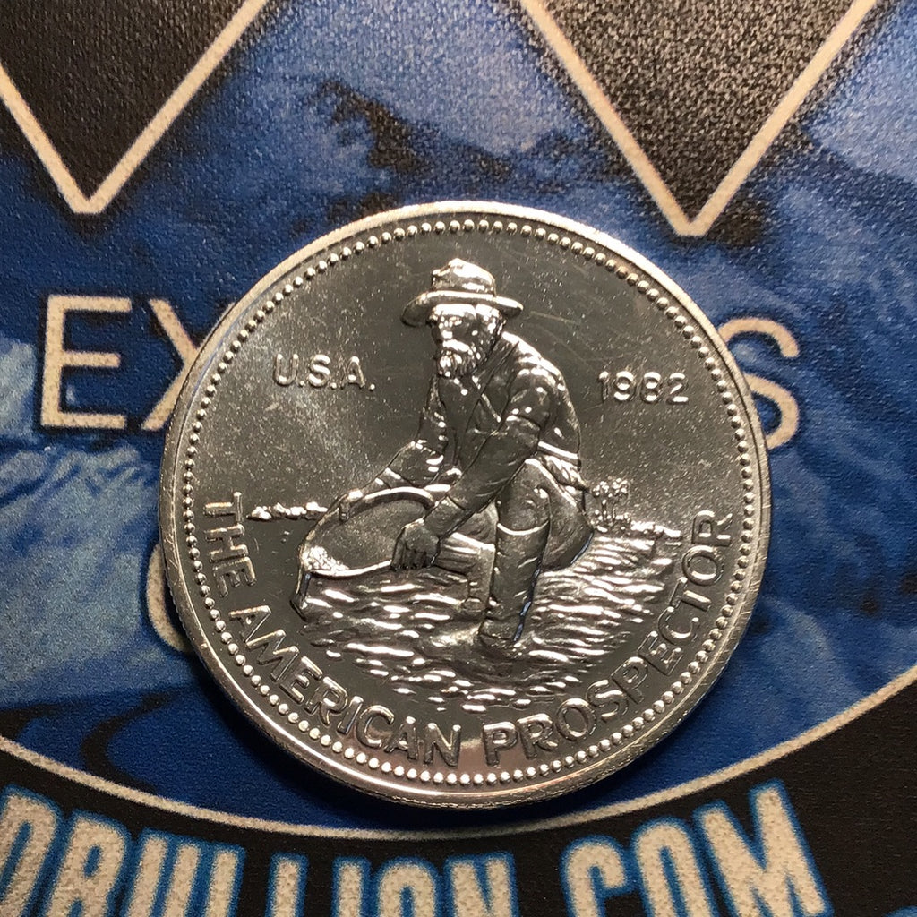 1982 Engelhard Prospector 1 oz. Silver Round- Big E Reverse