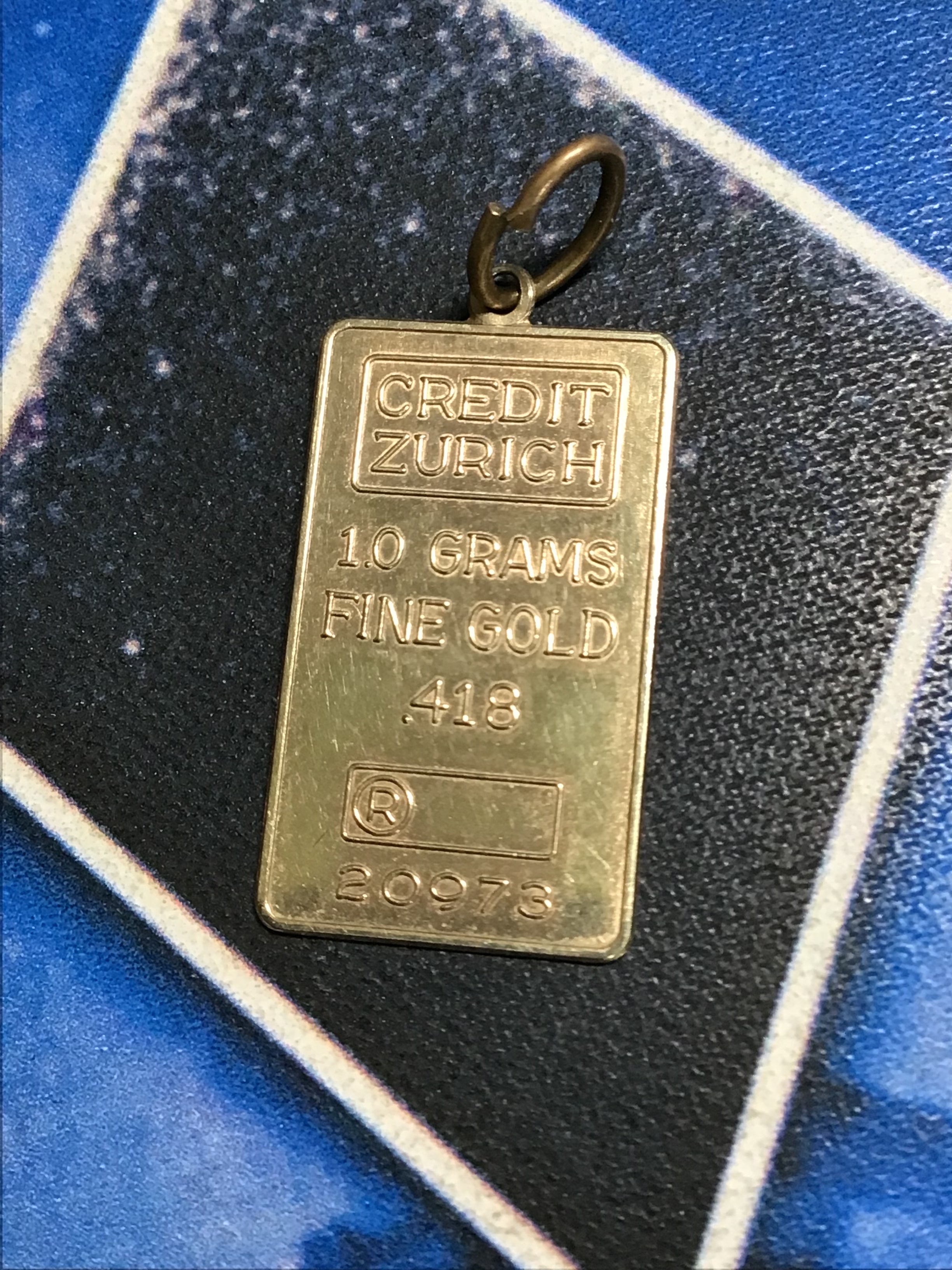 Credit Zurich 1 gram 10 Karat Gold Pendant