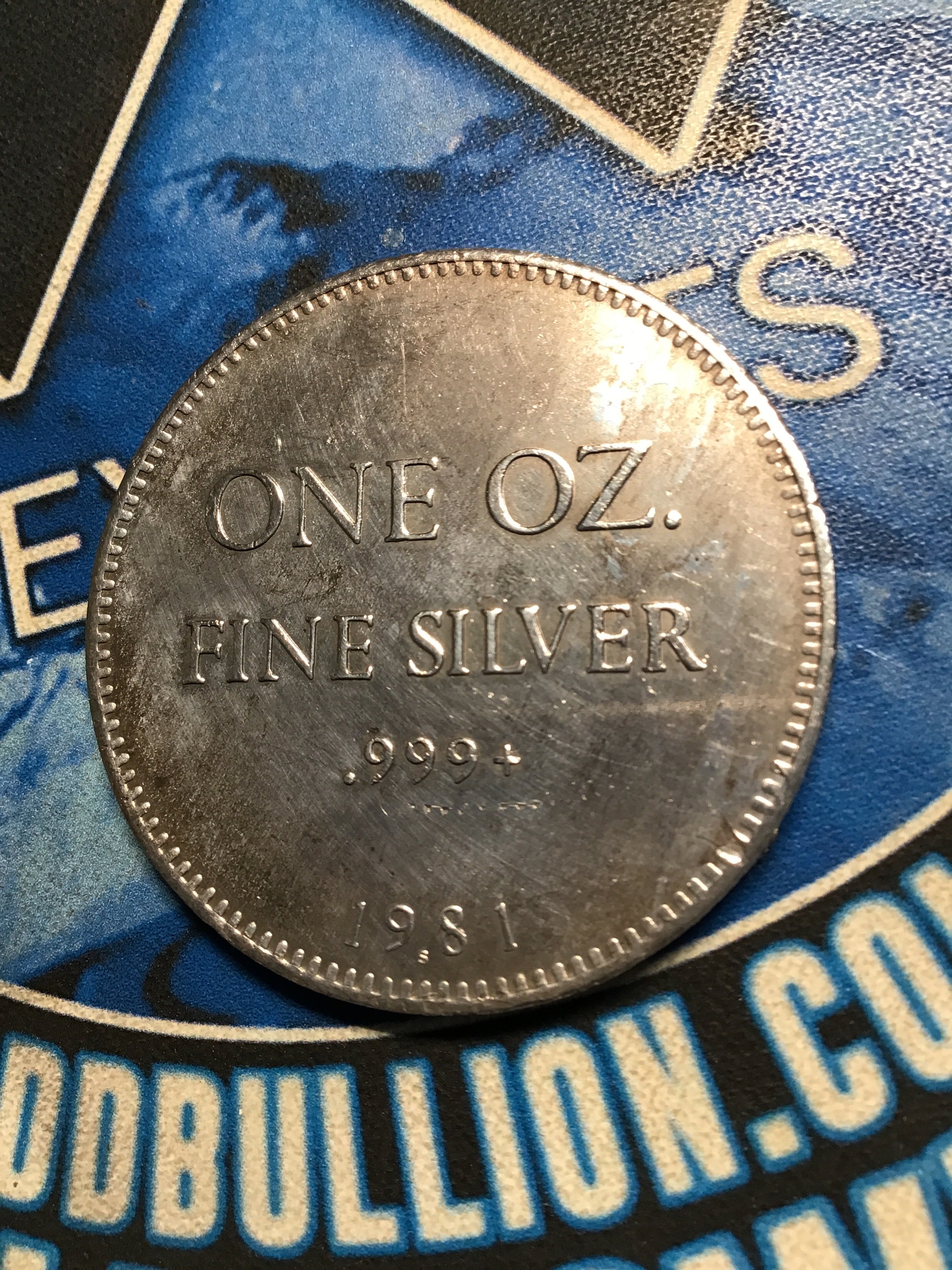 1981 Hoffman and Hoffman .999 1 oz. Silver Round-Three Dot Version