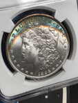 1896 STAR MS64 Morgan Silver Dollar- Rainbow Toning
