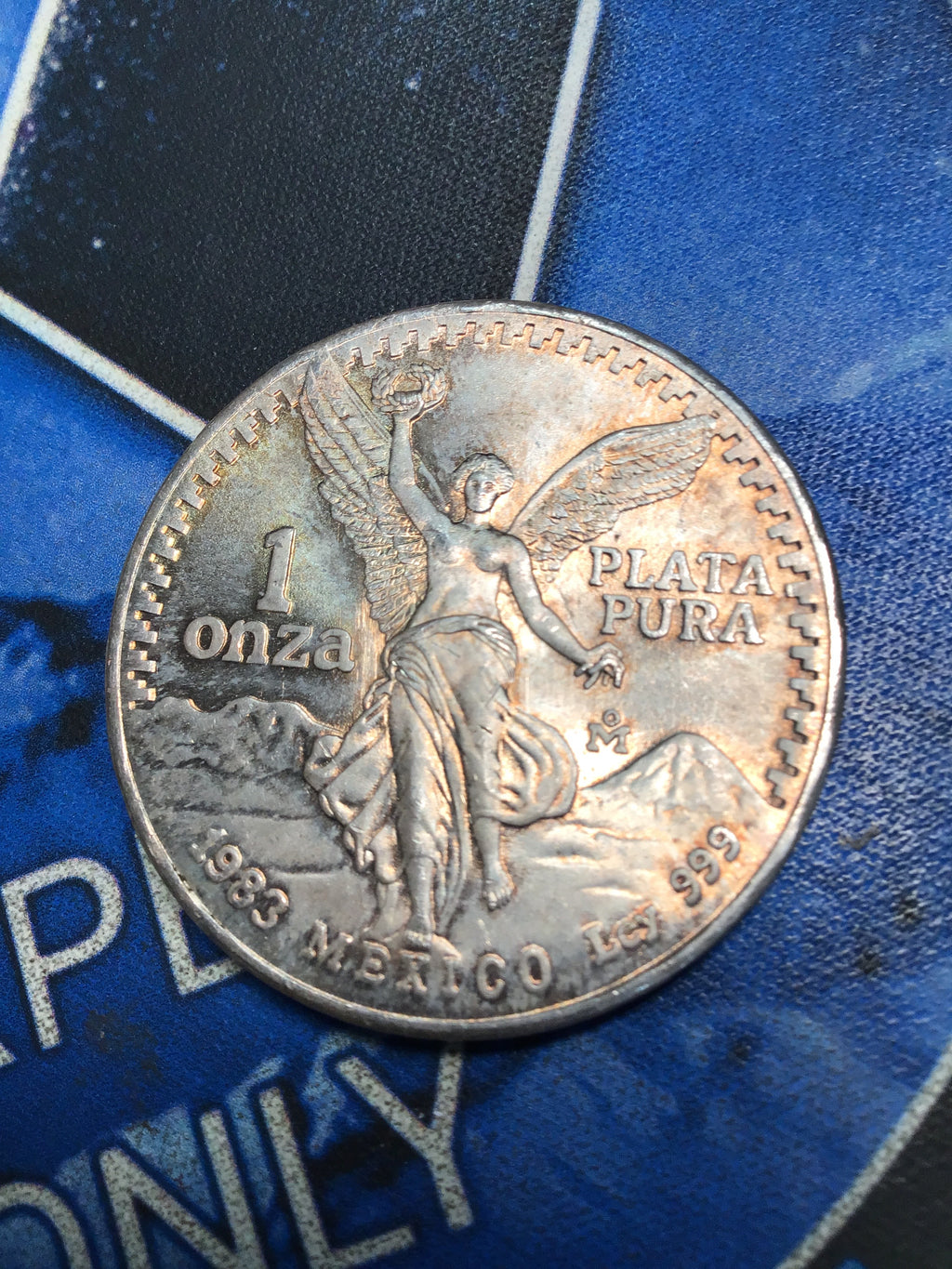 Toned 1983 Mexico Libertad 1 Onza .999 Fine Silver 🇲🇽