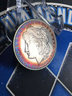 1886-P Morgan Silver Dollar-  Rainbow Rim Toning!