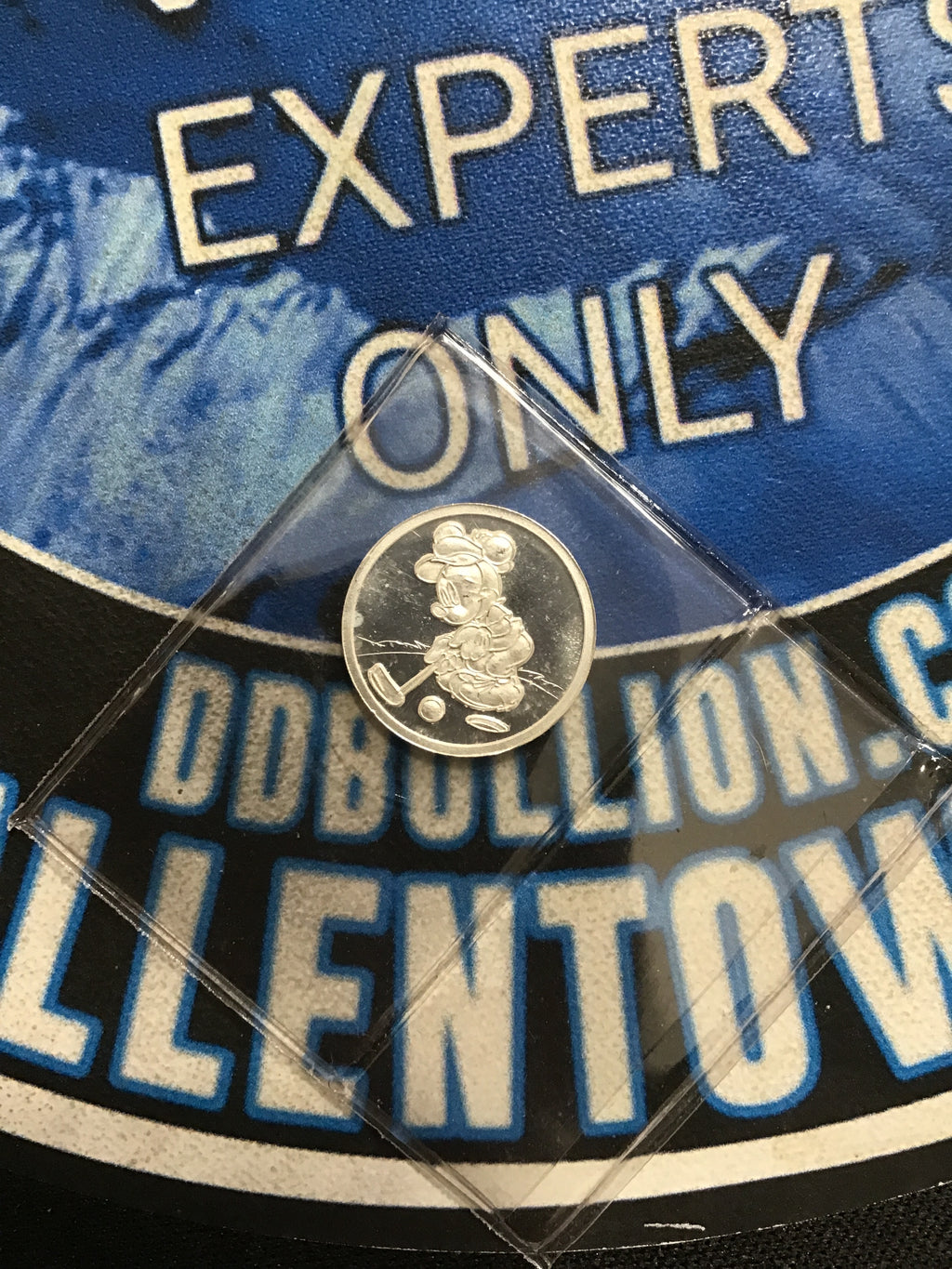 Mickey Mouse Golfing 1/20 oz. .999 Silver