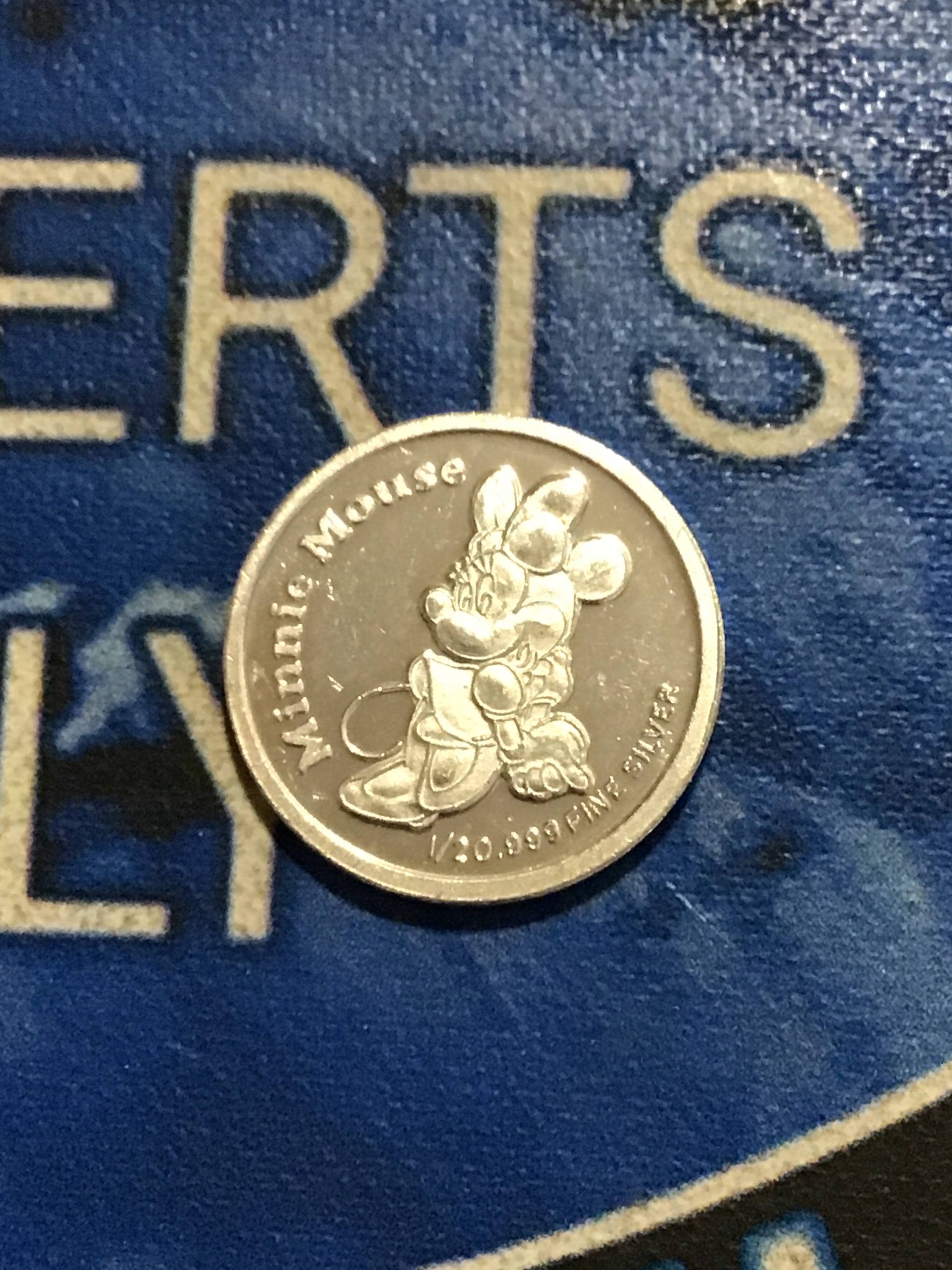 Rare Mickey and Minnie Mouse 1/20 Fractional Silver- .999