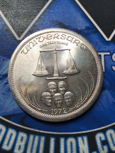 1972 Universaro 1 oz. World Trade Round-.999 FS