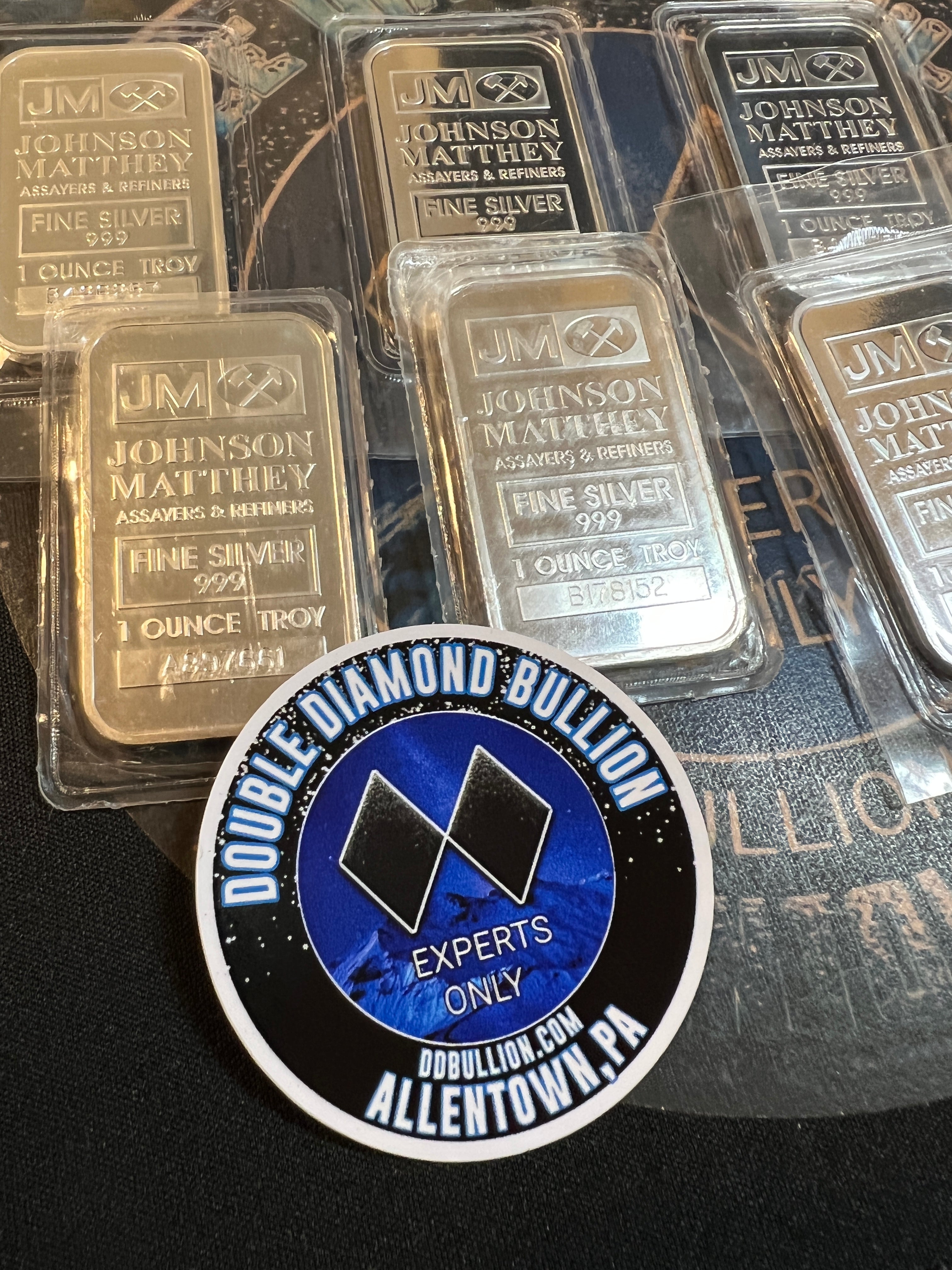 Johnson Matthey 1 oz. Fine Silver Bar .999- JM Logo Reverse