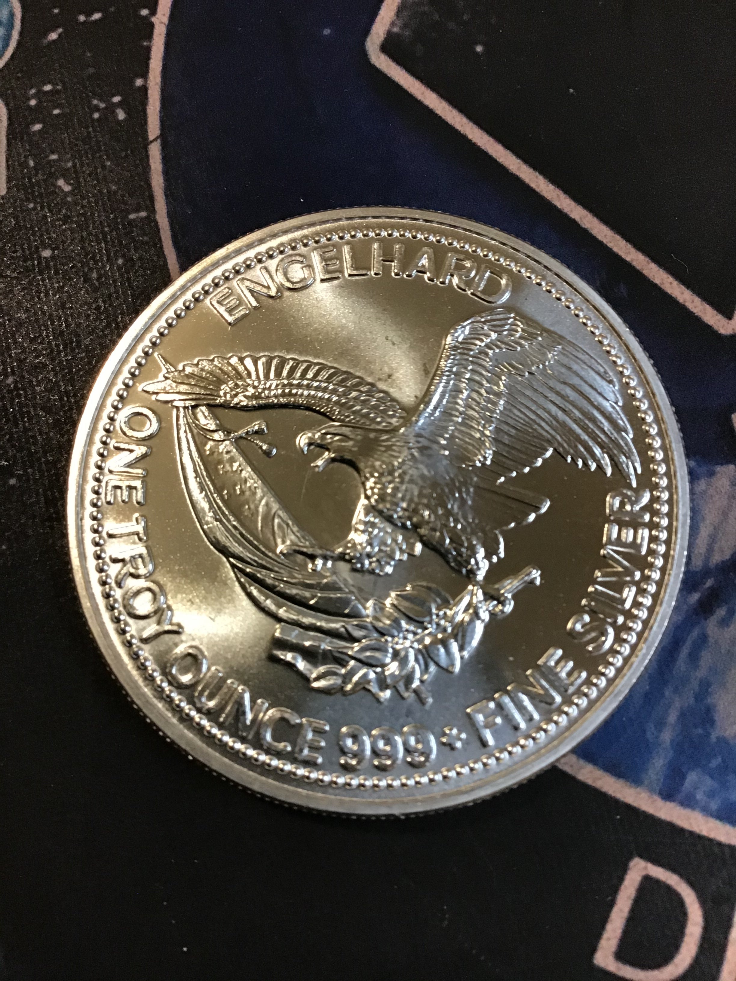 1986 Engelhard Prospector 1 oz. .999 Silver Round