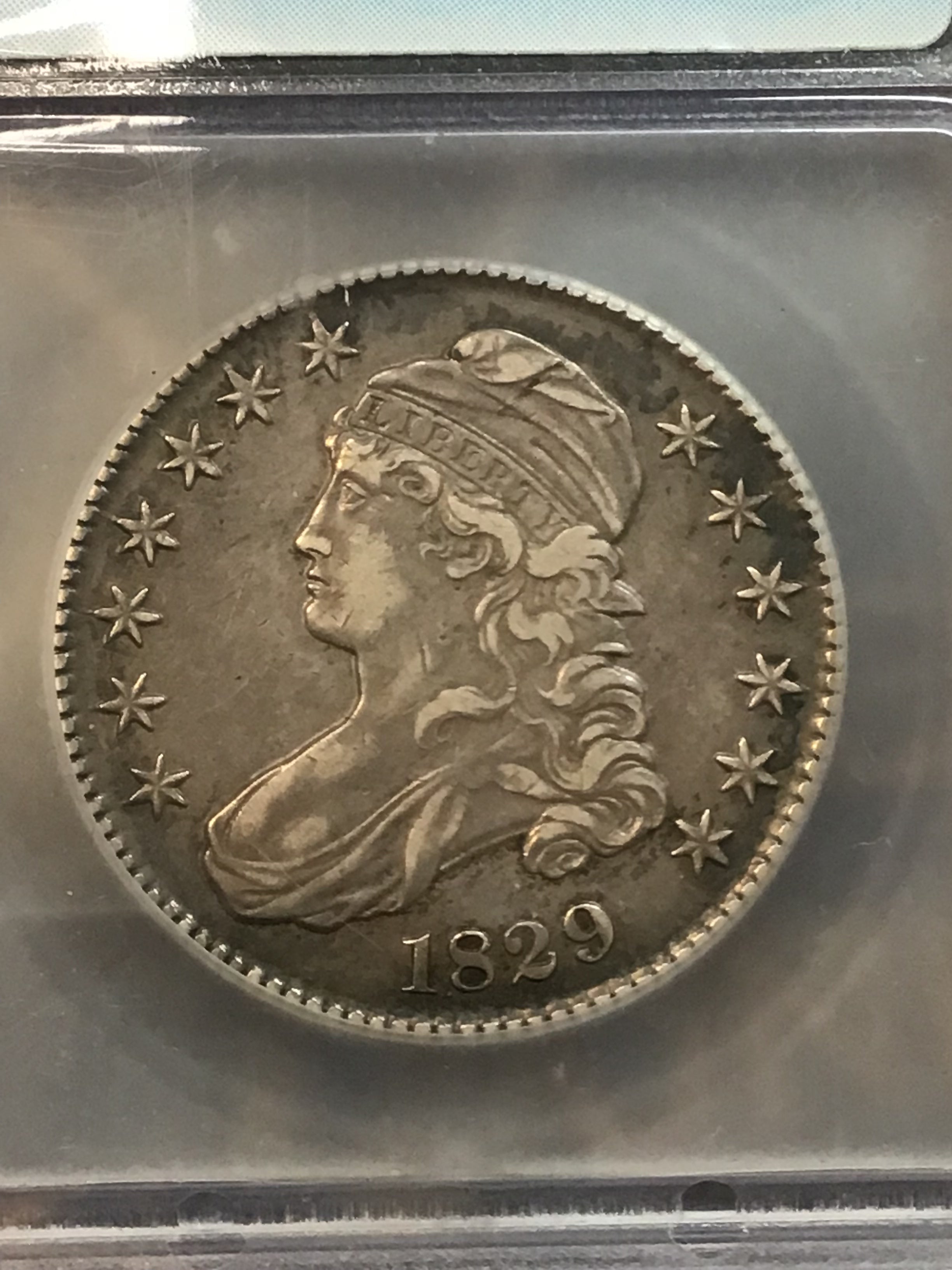 1829-P Capped Bust Silver Half Dollar- ICG Grading