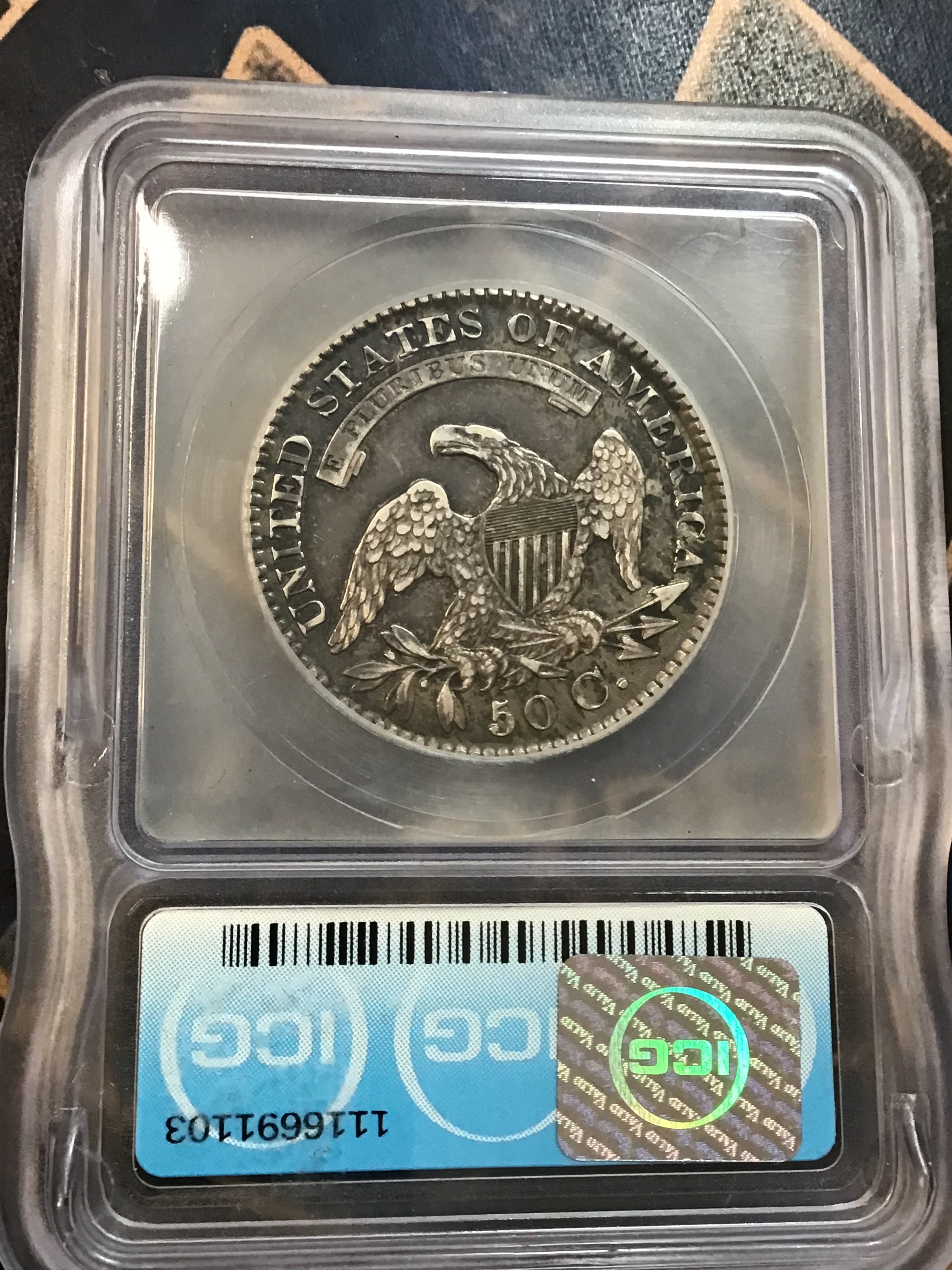 1829-P Capped Bust Silver Half Dollar- ICG Grading