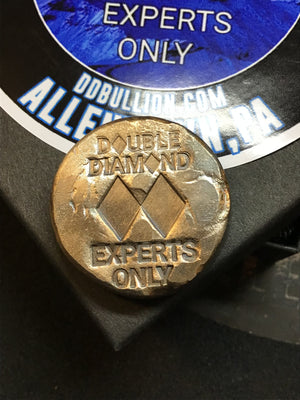 Double Diamond Bullion Hand Poured 1 oz. “Experts Only” Button