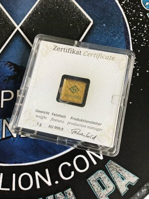 1 gram Geiger Edelmetalle Sealed Fractional Gold Assay