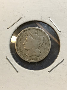 1865 Three Cent Nickel Piece