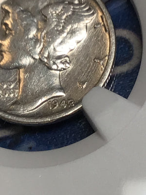 Rare NGC Authenticated 1942/41 Mercury Dime
