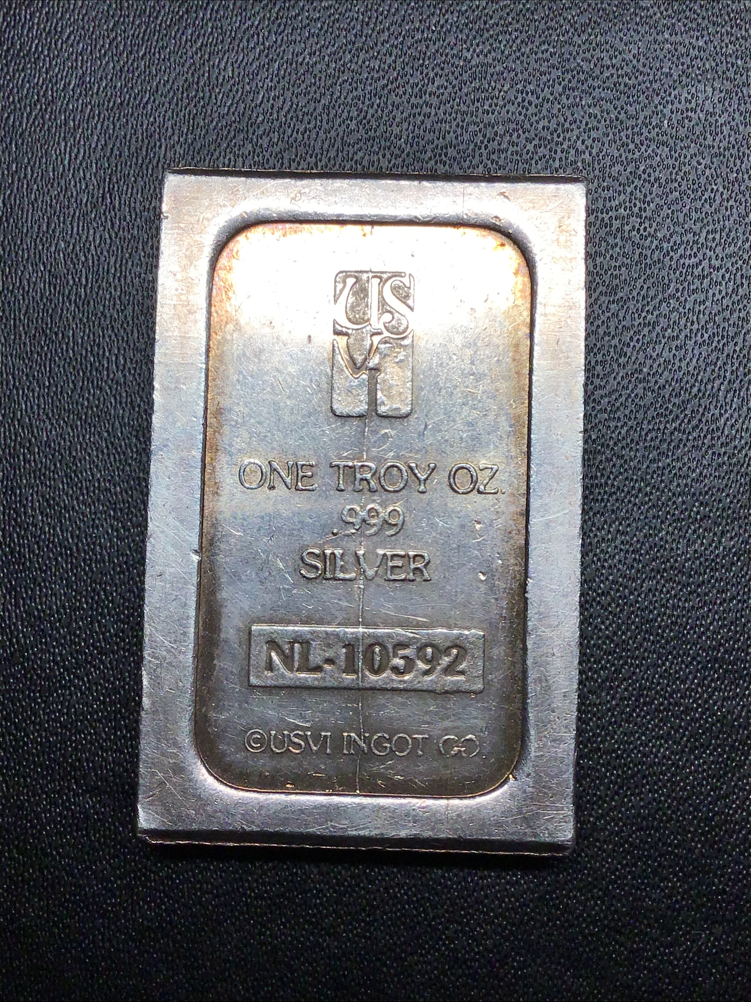 Rare USVI Large 1 Logo Silver Stacker Bar - 1 oz. pure .999 Silver