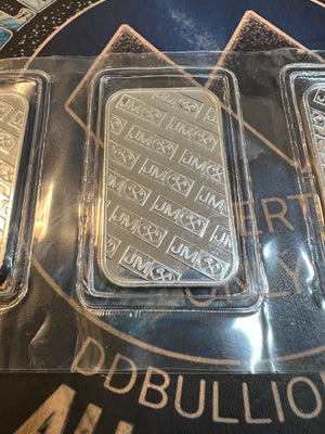 Johnson Matthey 1 oz. Fine Silver Bar .999- JM Logo Reverse