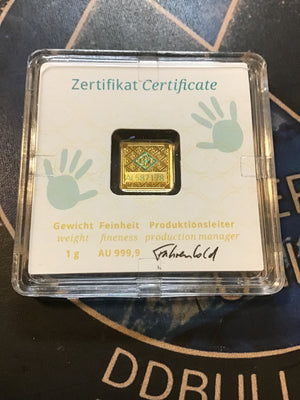 1 gram Geiger Edelmetalle Sealed Fractional Gold- Baby Hands and Feet