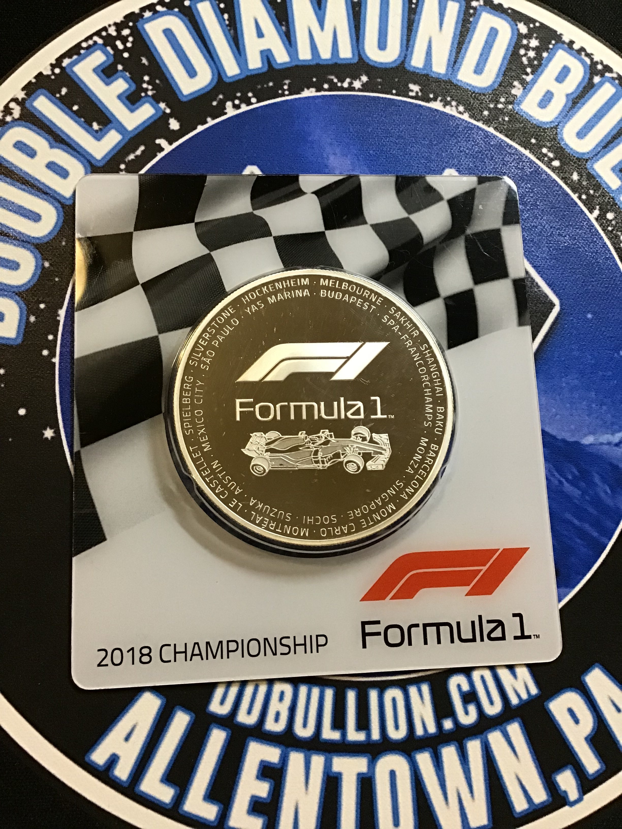 Rare Pamp 2.5 oz Proof 2018 Formula One World Championship Silver Round