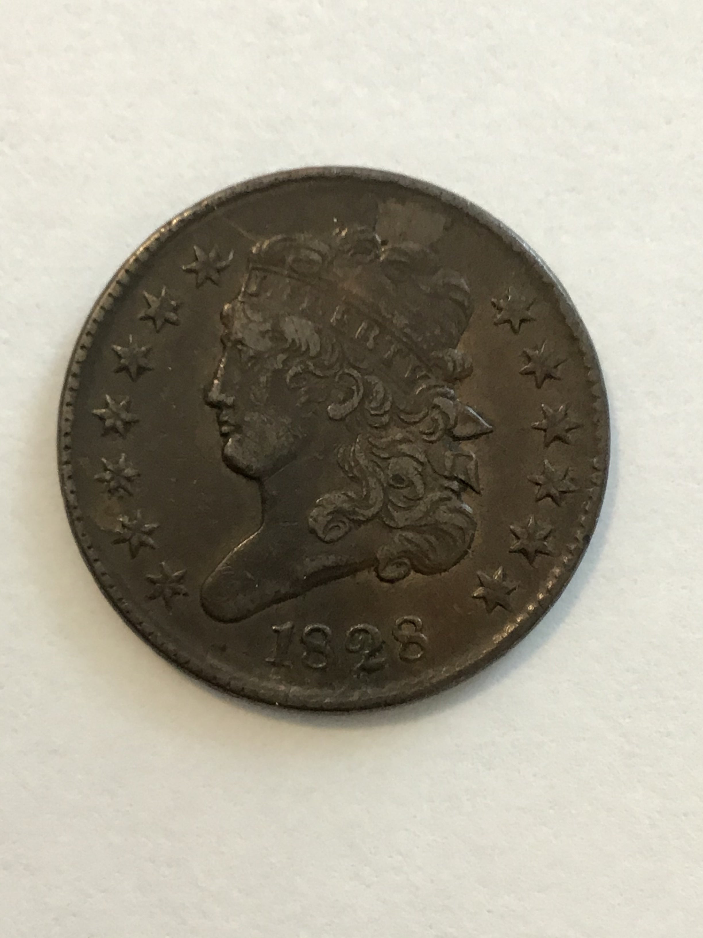 1828 13 Stars Classic Head Half Cent