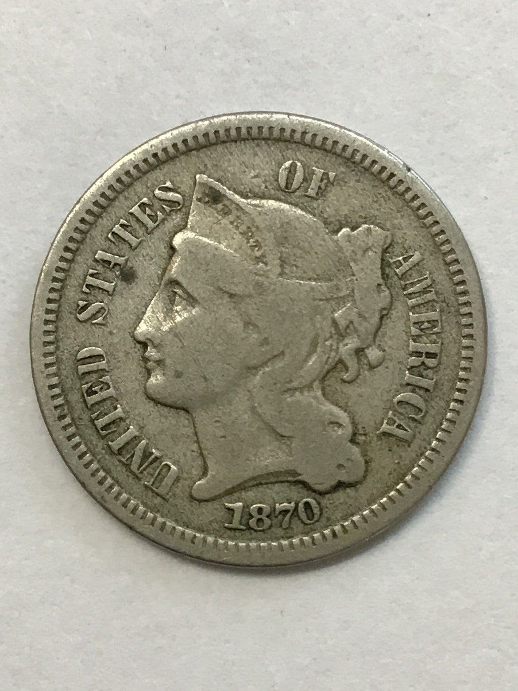 1870 Three Cent Nickel Piece