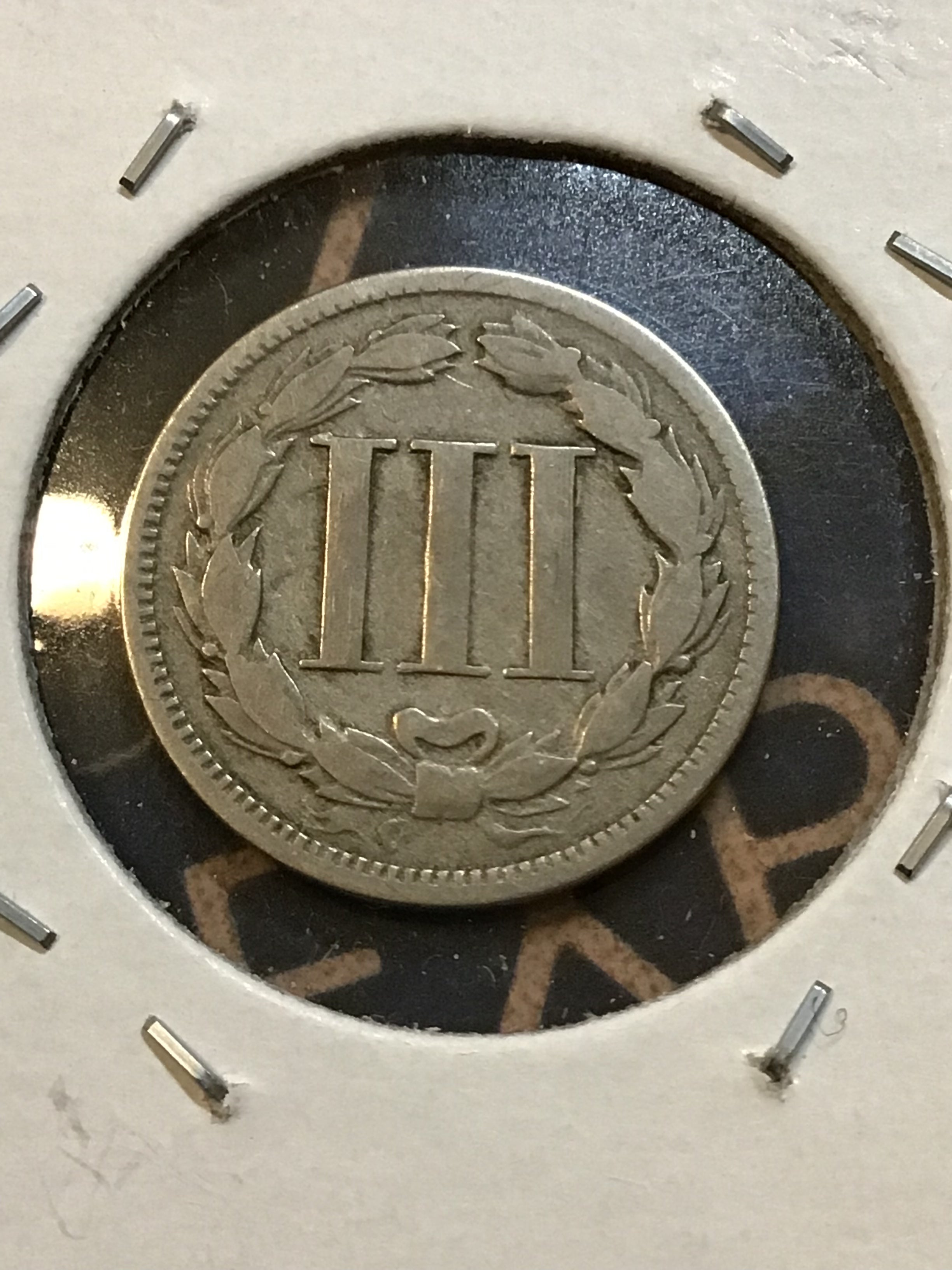 1865 Three Cent Nickel Piece