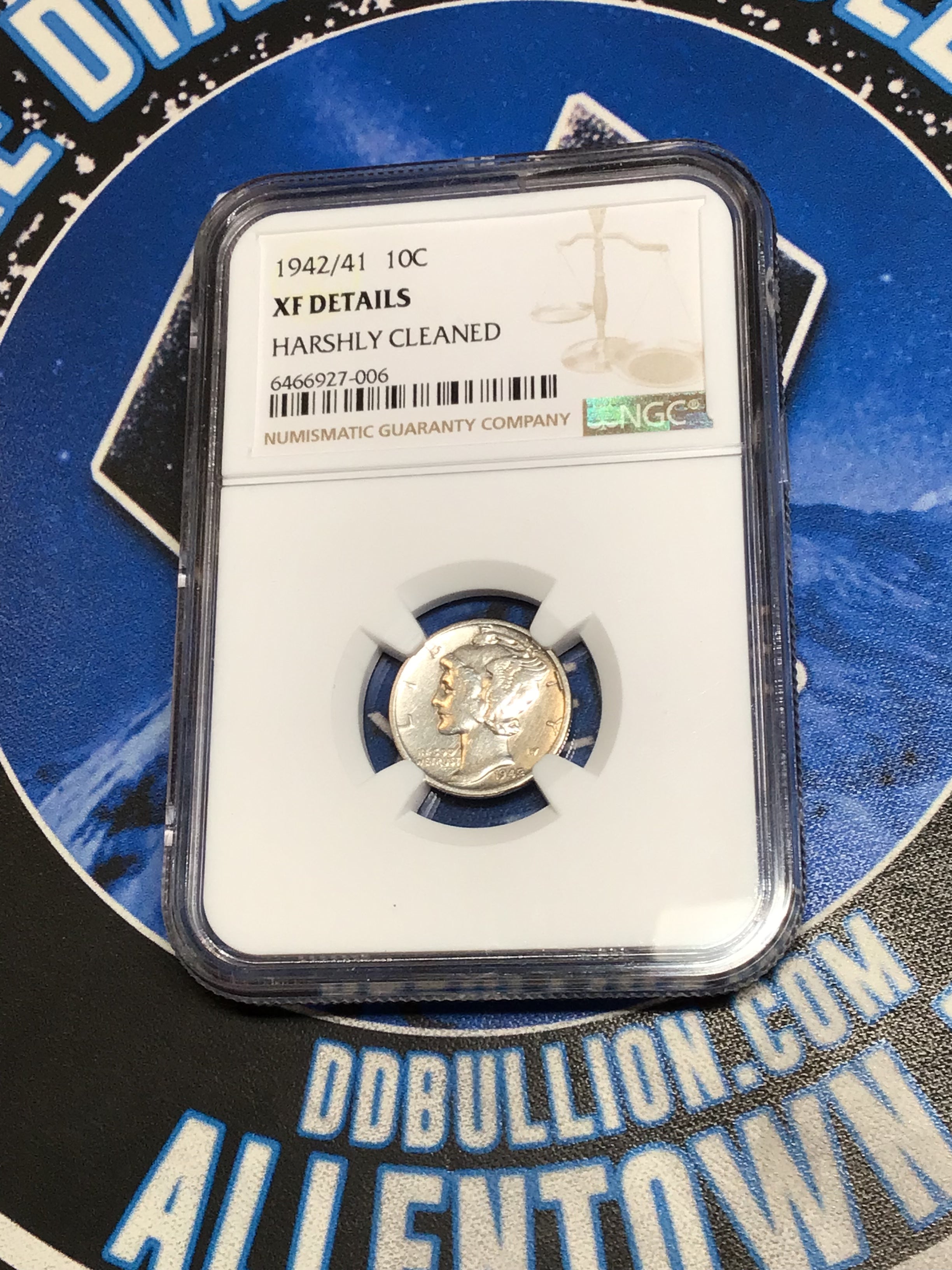 Rare NGC Authenticated 1942/41 Mercury Dime