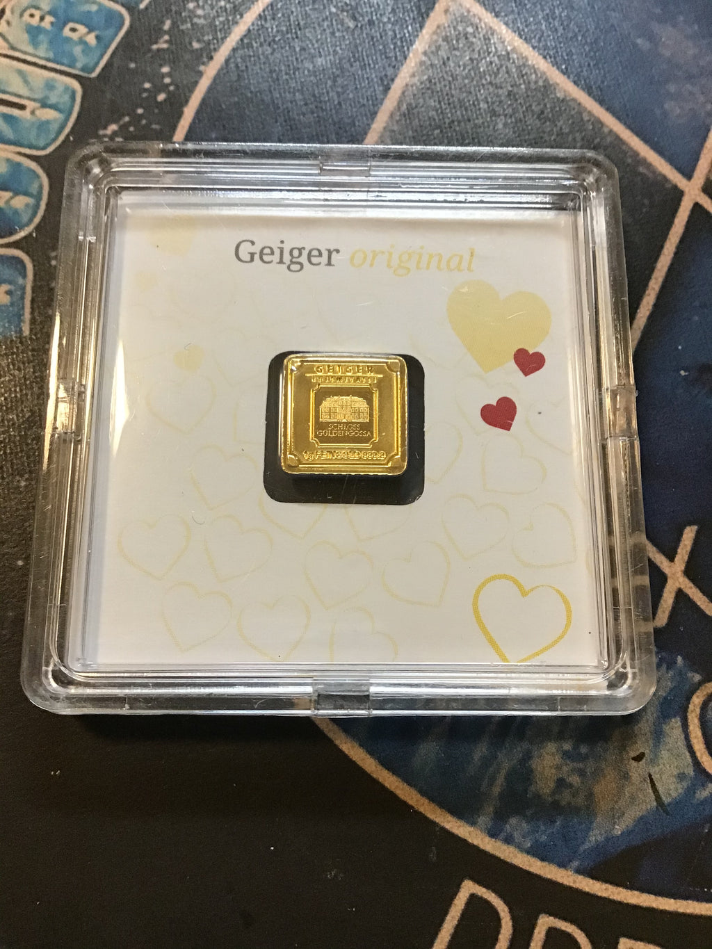 1 gram Geiger Edelmetalle Sealed Fractional Gold Assay- Love Heart