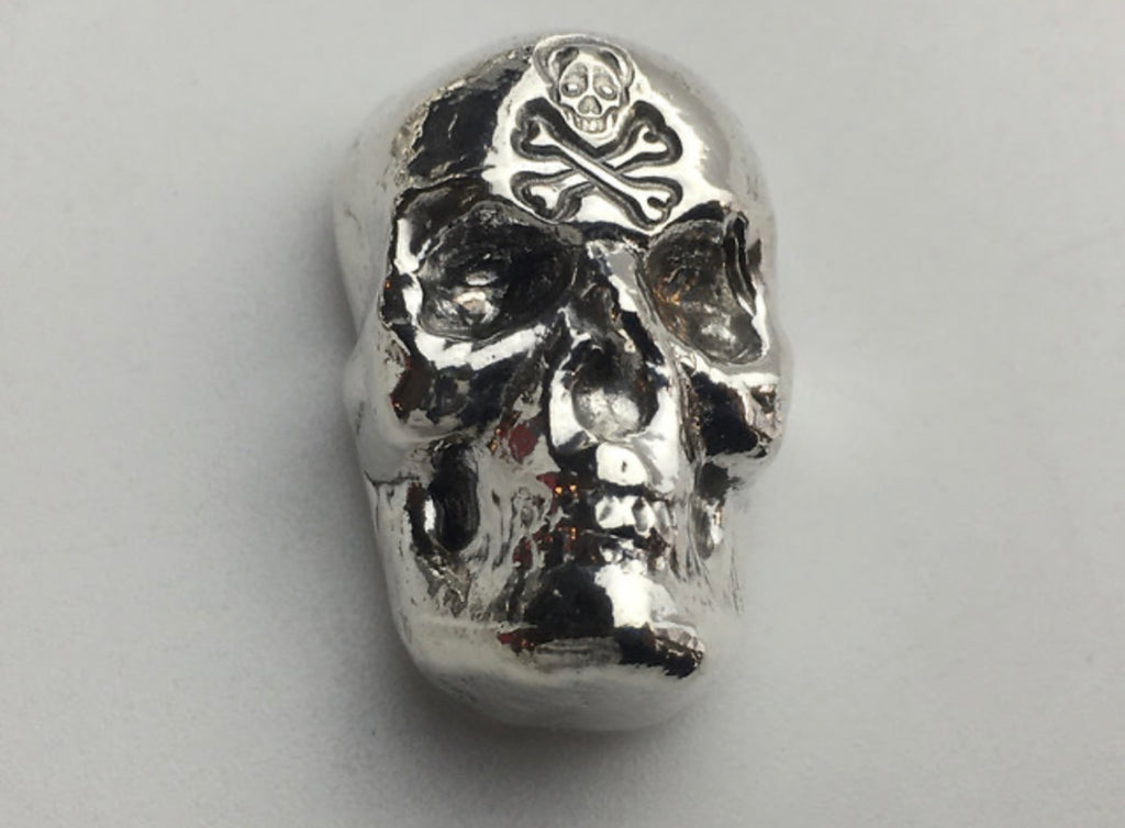 Polar Bear Pours 1 Troy Oz. Jolly Roger Privy  Skull -.999