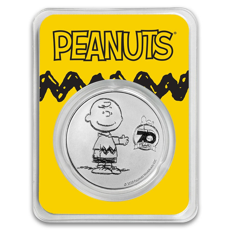 Peanuts 70th Anniversary Charlie Brown 1 oz. Silver Round